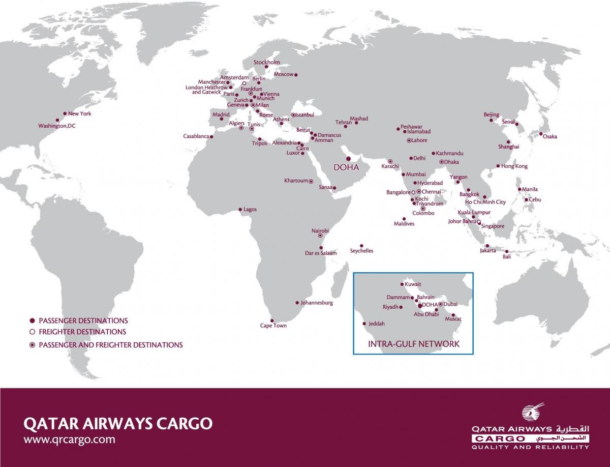 η qatar airways δικτύου χάρτης