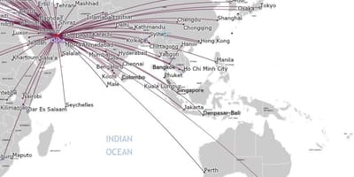 Η Qatar airlines χάρτης