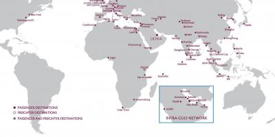Η Qatar airways δικτύου χάρτης